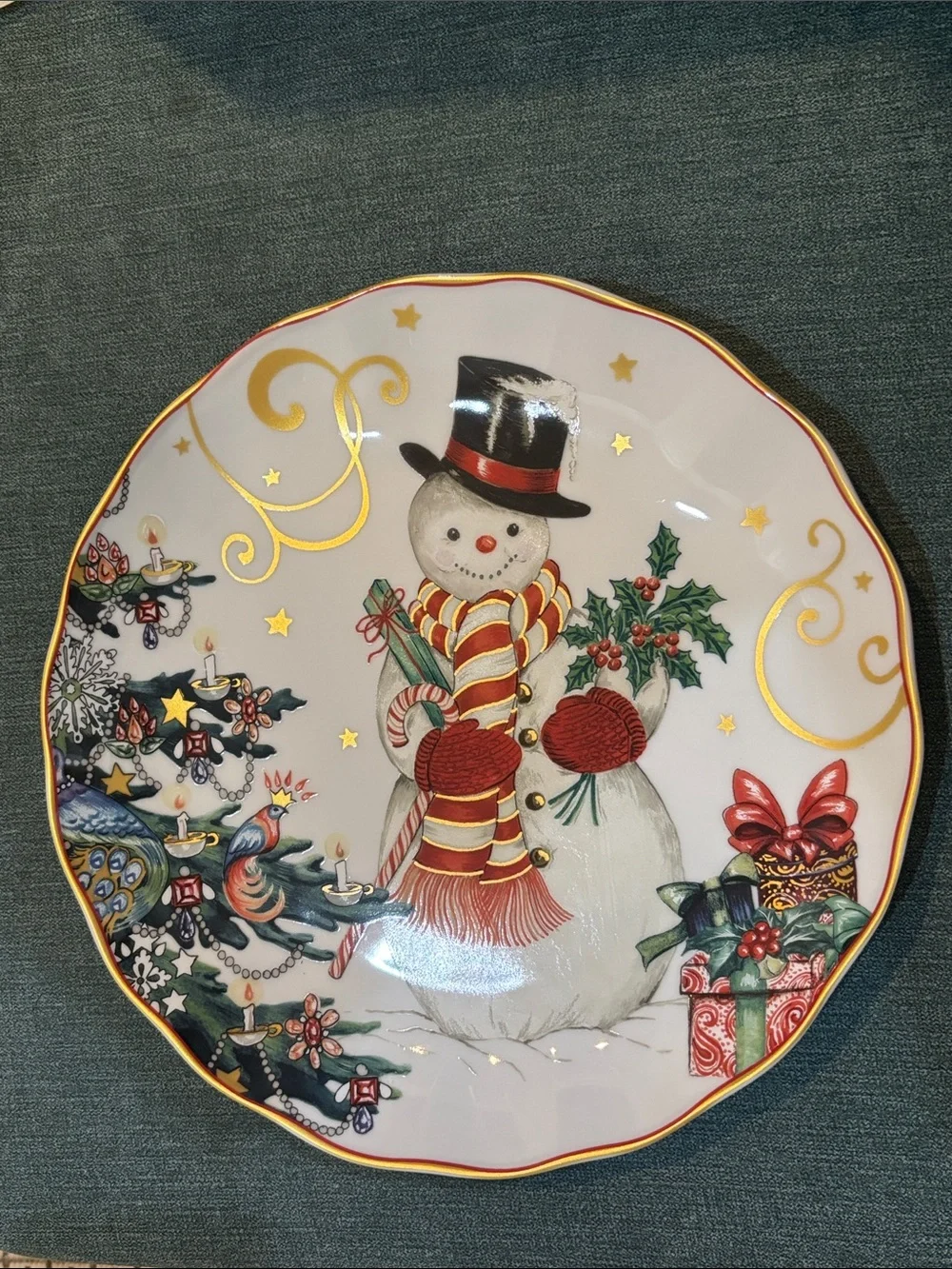 Snowman Dinner plate Twas the Night Before Christmas